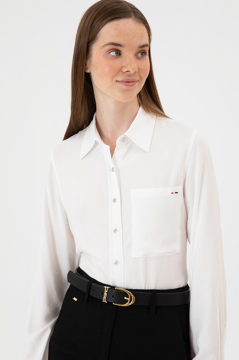 Kadın Beyaz Uzun Kollu Gömlek