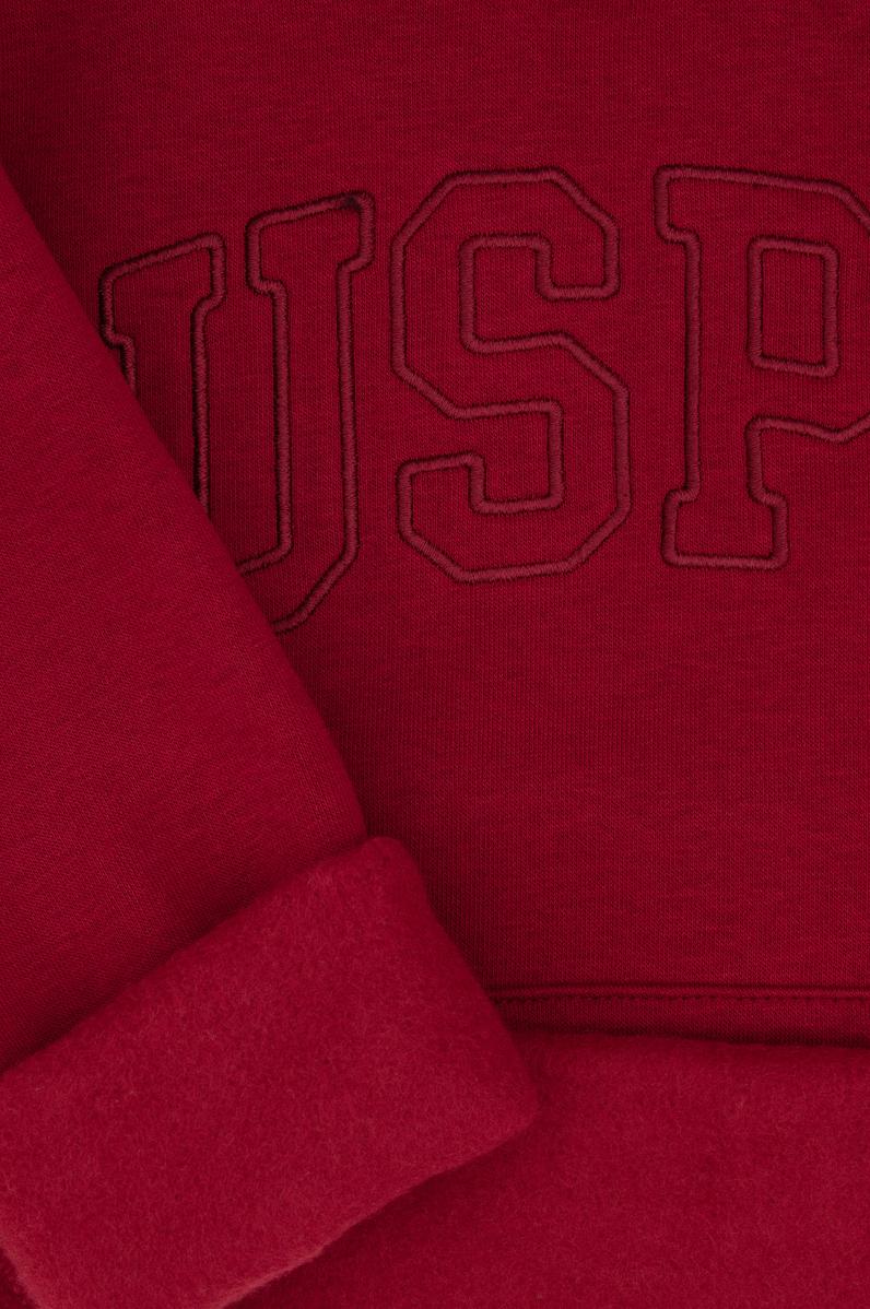 Kız Çocuk Koyu Frambuaz Kapüşonlu Şardonlu Basic Sweatshirt