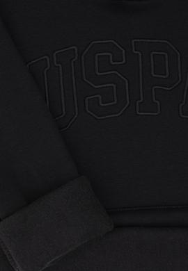 Kız Çocuk Siyah Kapüşonlu Şardonlu Basic Sweatshirt - 50314311004