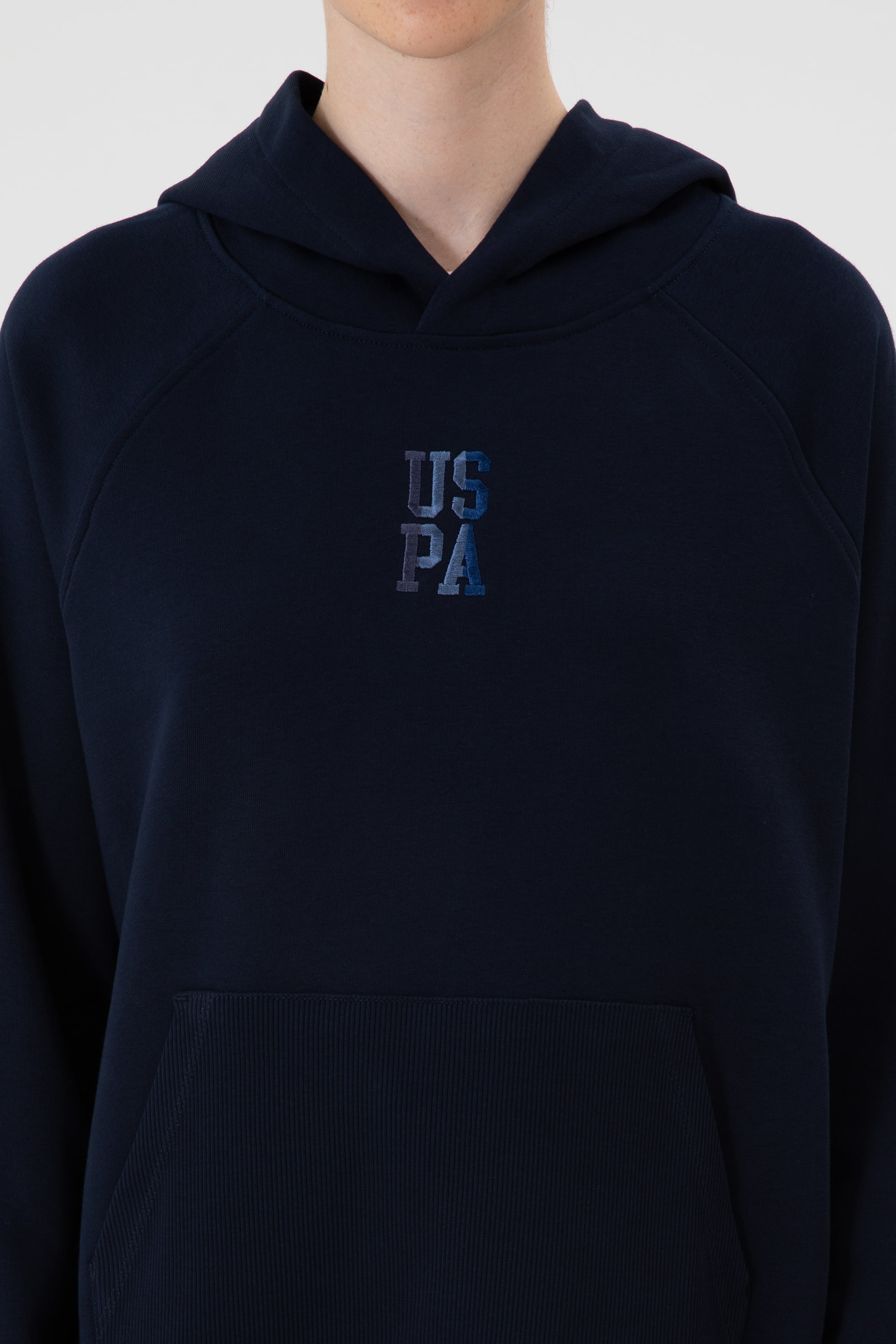 Kadın Lacivert Yırtmaçlı Kapüşonlu Sweatshırt