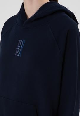 Kadın Lacivert Yırtmaçlı Kapüşonlu Sweatshırt - 50313611016