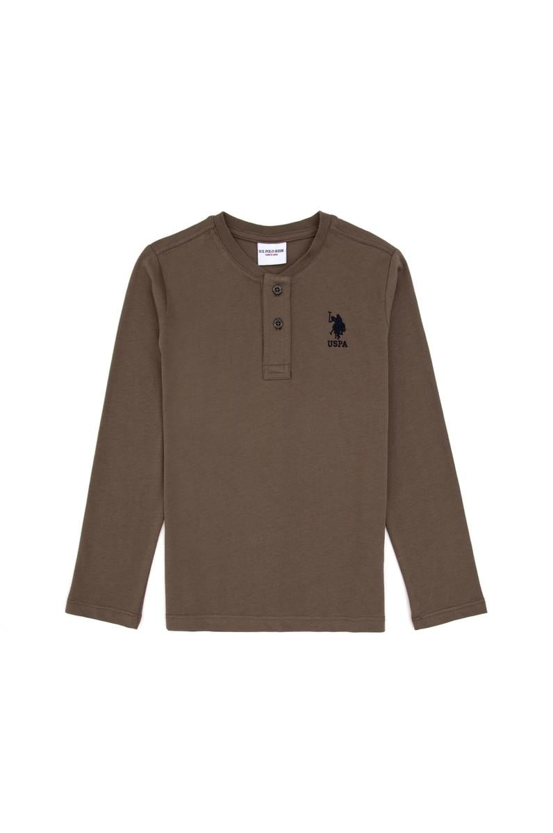 Erkek Çocuk Vizon Bisiklet Yaka Sweatshirt