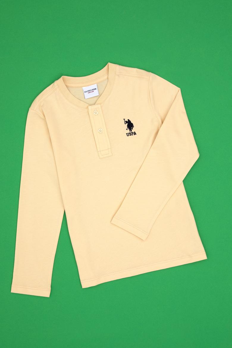 Erkek Çocuk Ekru Bisiklet Yaka Sweatshirt