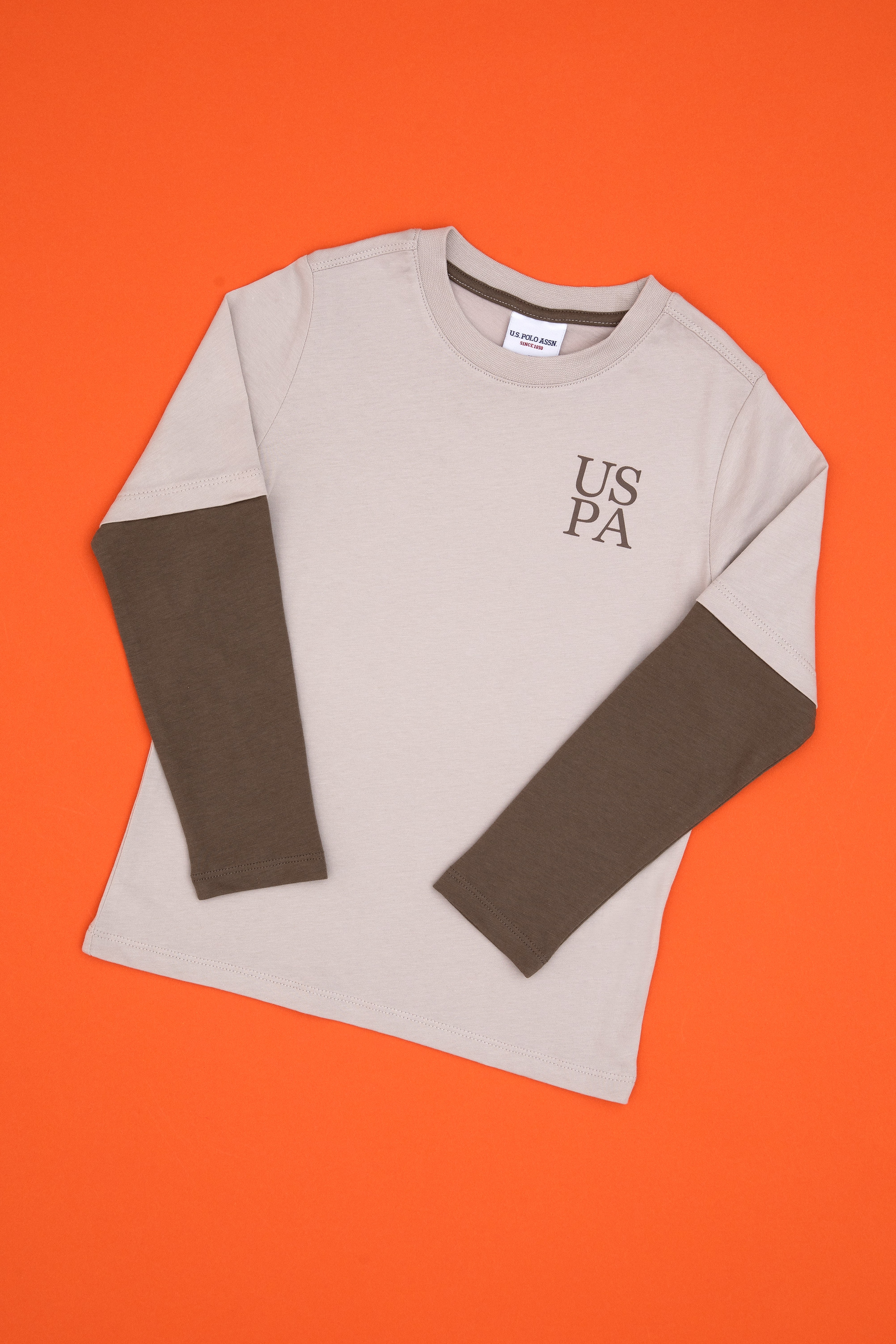 Erkek Çocuk Taş Bisiklet Yaka Basic Sweatshirt - Image 1