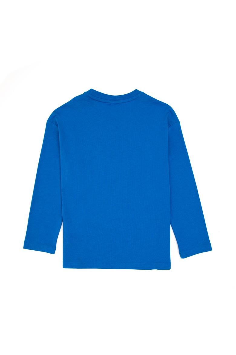 Erkek Çocuk Koyu Mavi Bisiklet Yaka Sweatshirt - 50314033009