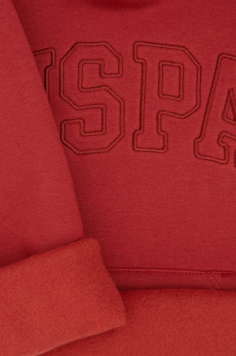 Kız Çocuk Kiremit Kapüşonlu Şardonlu Basic Sweatshirt