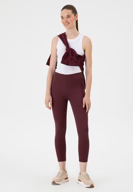 Kadın Bordo Yüksek Bel Toparlayıcı Günlük Tayt - 50314365032