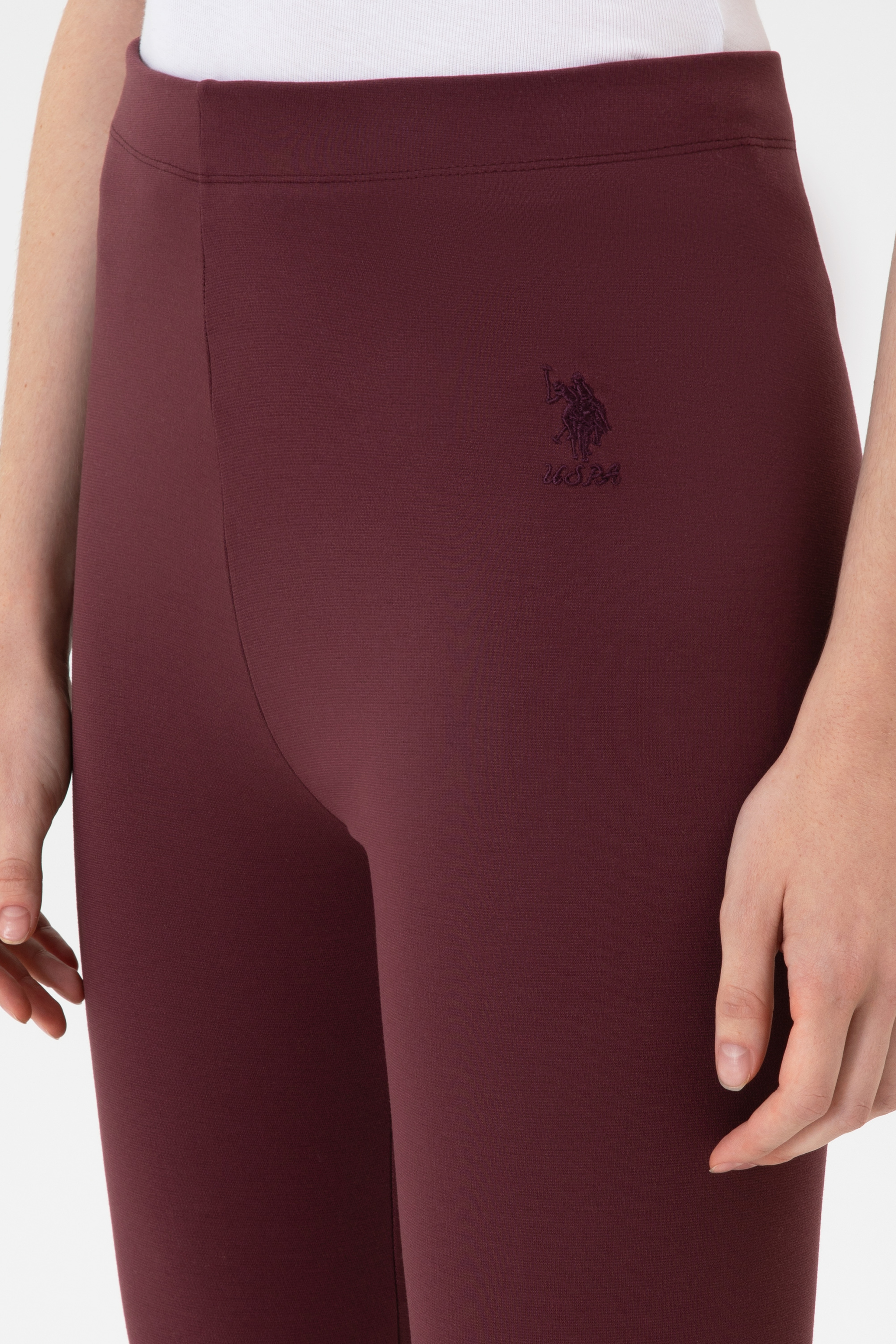 Kadın Bordo Yüksek Bel Toparlayıcı Günlük Tayt - Image 5