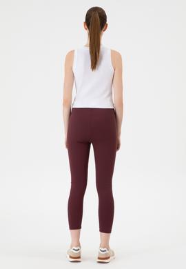 Kadın Bordo Yüksek Bel Toparlayıcı Günlük Tayt - 50314365032