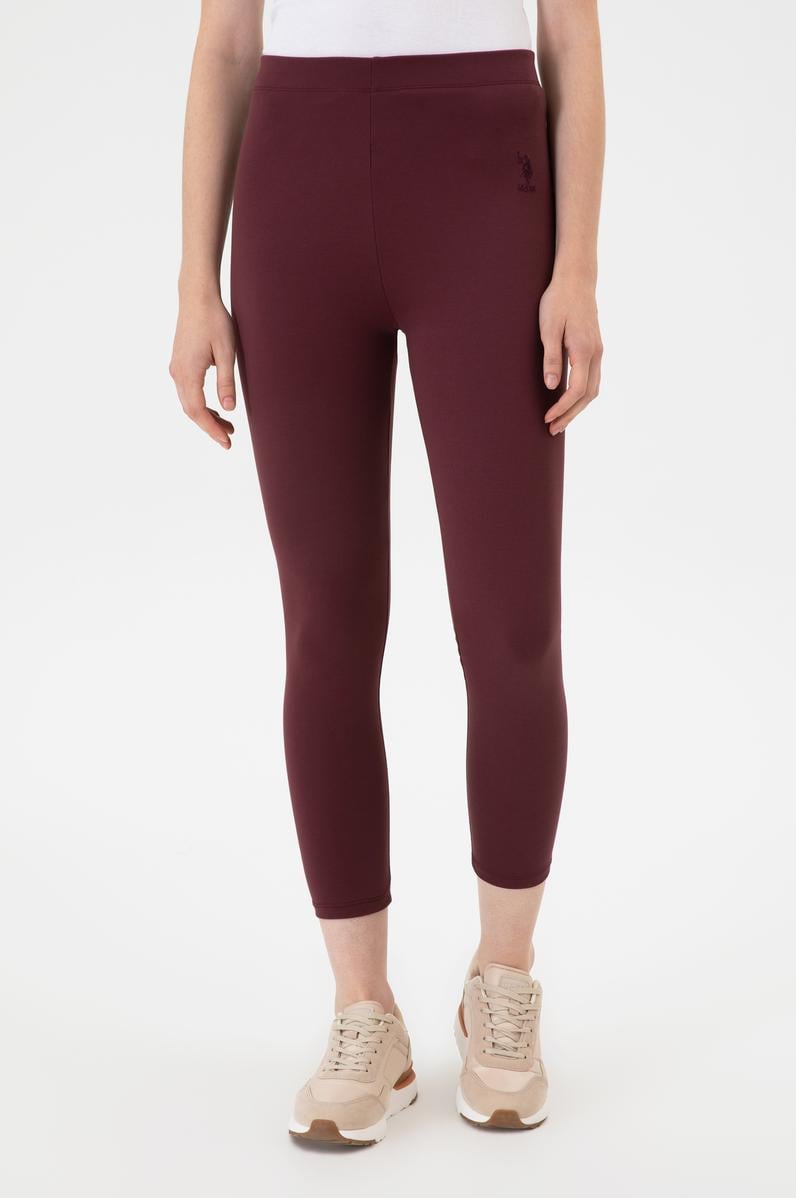 Kadın Bordo Yüksek Bel Toparlayıcı Günlük Tayt