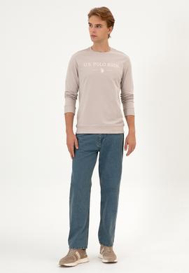 Erkek Regular Fit Bisiklet Yaka Taş İnce Basic Sweatshirt - 50313743036