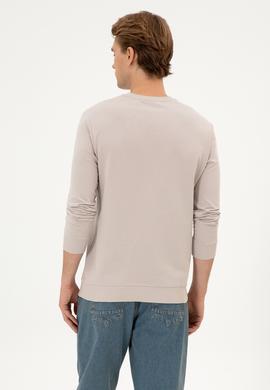 Erkek Regular Fit Bisiklet Yaka Taş İnce Basic Sweatshirt - 50313743036