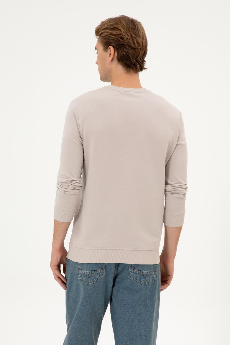 Erkek Regular Fit Bisiklet Yaka Taş İnce Basic Sweatshirt - 50313743036