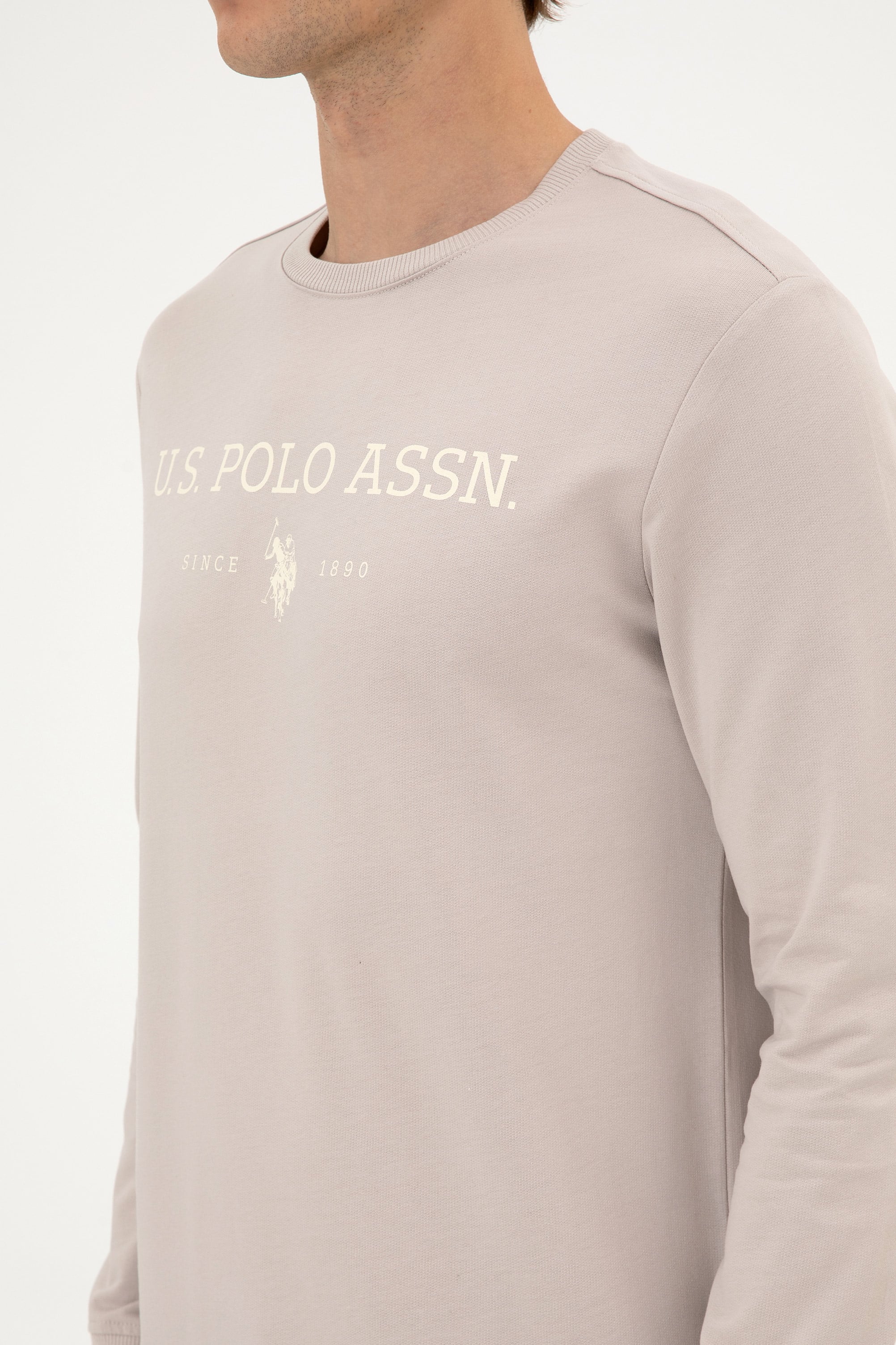 Erkek Regular Fit Bisiklet Yaka Taş İnce Basic Sweatshirt - Image 7