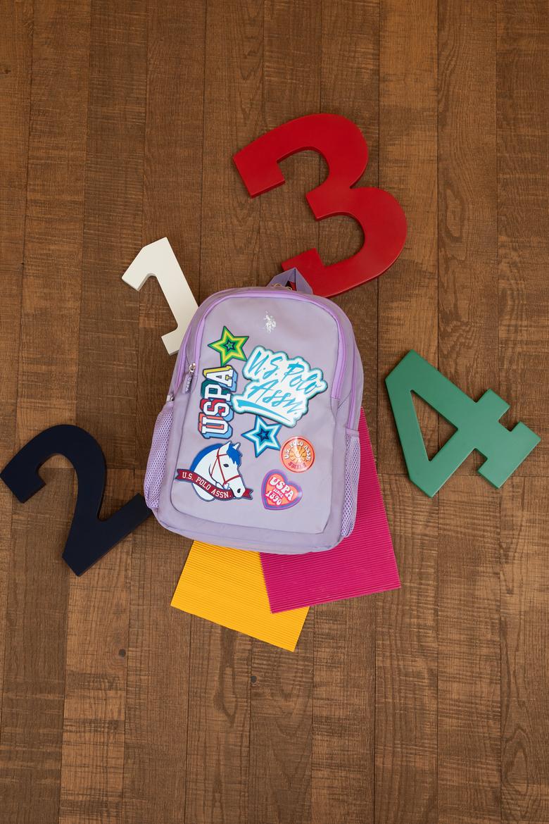 Kız Çocuk Lila Grafik Baskılı Okul Çantası