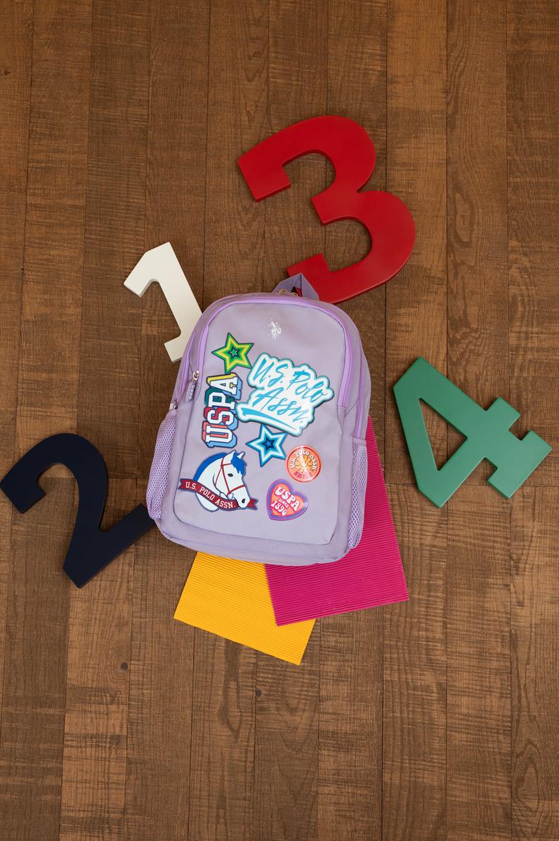 Kız Çocuk Lila Grafik Baskılı Okul Çantası