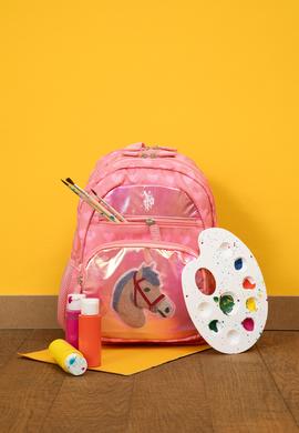 Kız Çocuk Pembe Parlak Çok Gözlü Okul Çantası - 50315126001