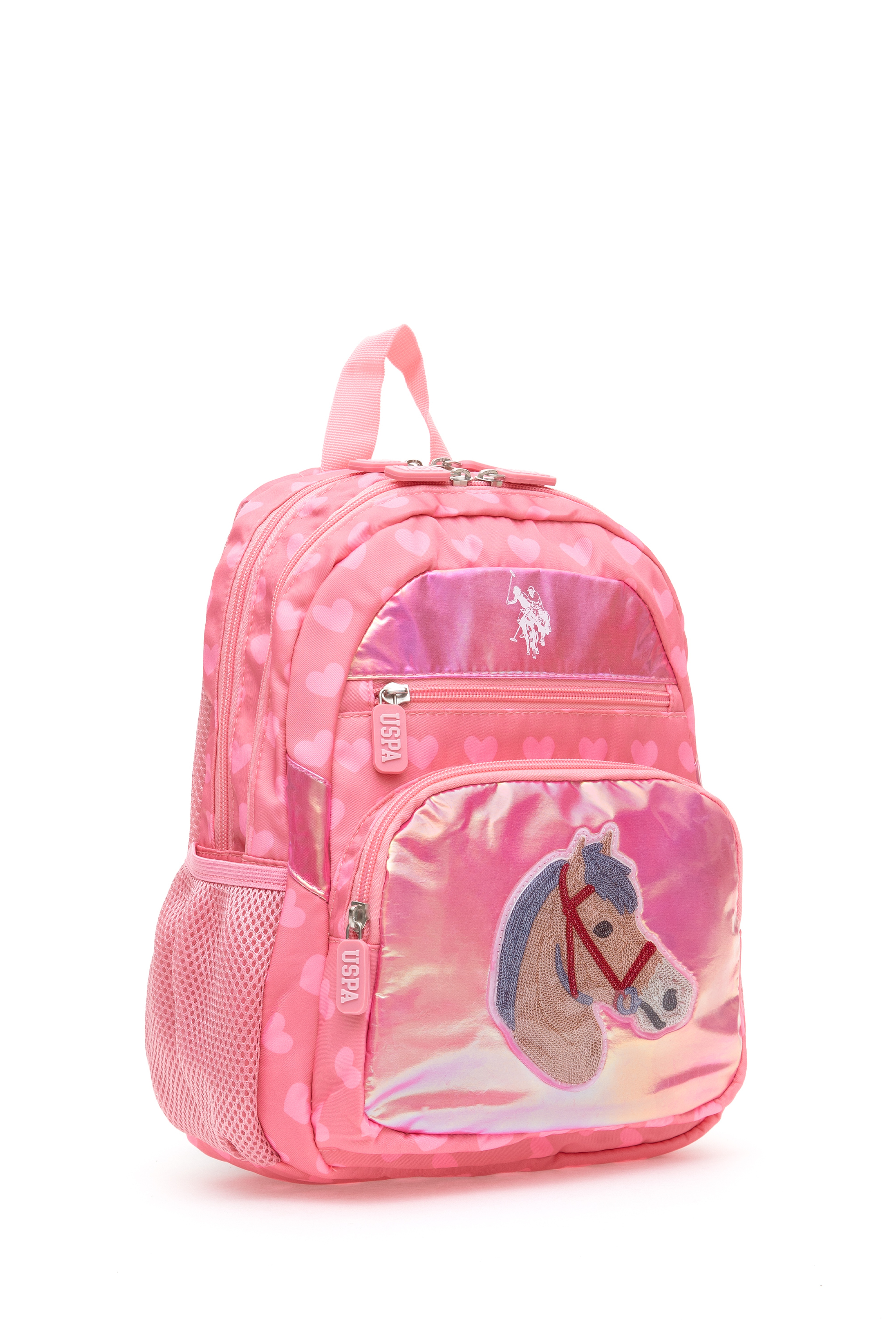 Kız Çocuk Pembe Parlak Çok Gözlü Okul Çantası