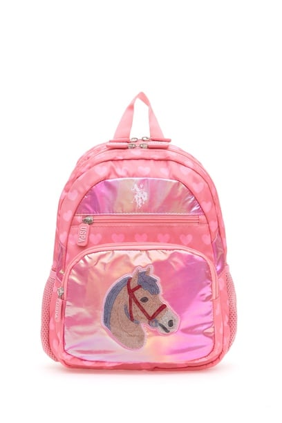 Kız Çocuk Pembe Parlak Çok Gözlü Okul Çantası