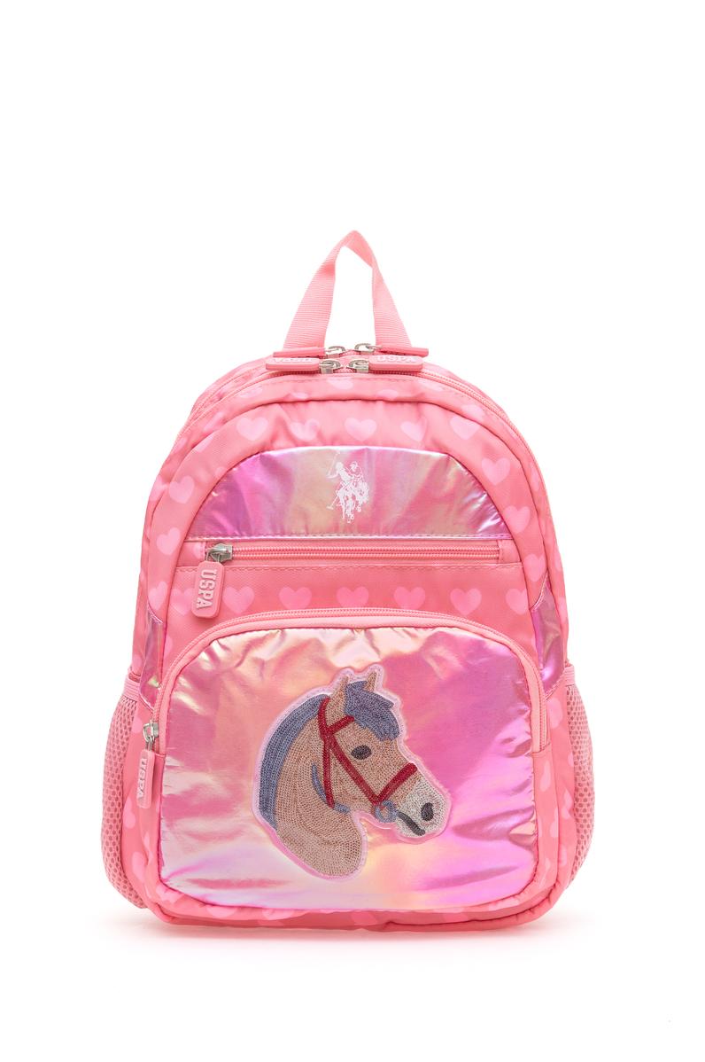 Kız Çocuk Pembe Parlak Çok Gözlü Okul Çantası