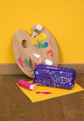 Kız Çocuk Mor Renkli Baskılı Çift Gözlü Kalemlik - 50315155001