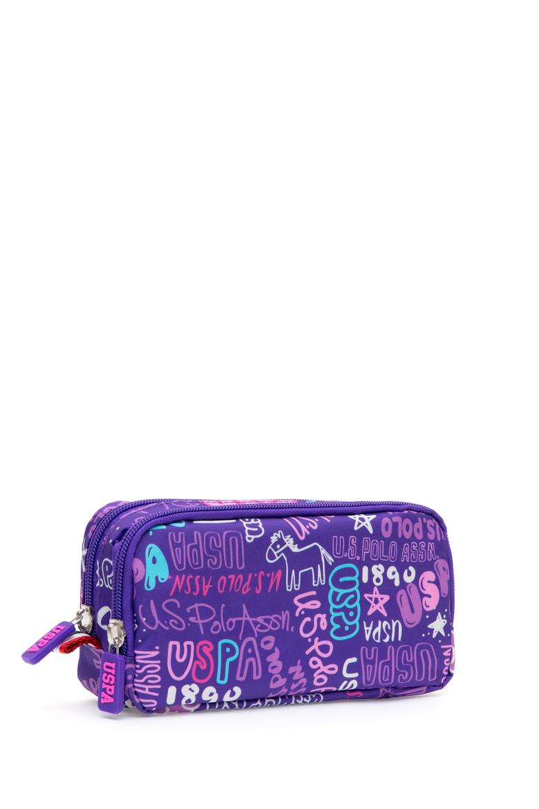 Kız Çocuk Mor Renkli Baskılı Çift Gözlü Kalemlik - 50315155001