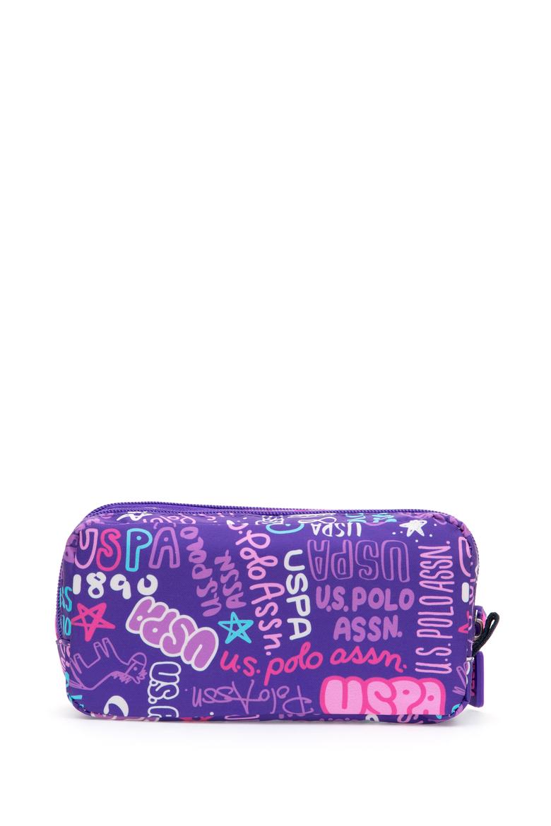 Kız Çocuk Mor Renkli Baskılı Çift Gözlü Kalemlik - 50315155001