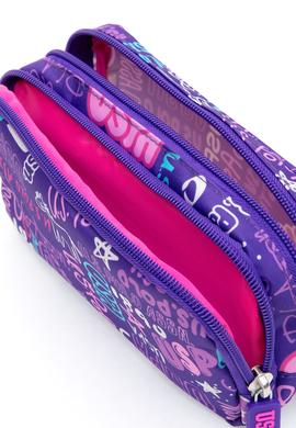 Kız Çocuk Mor Renkli Baskılı Çift Gözlü Kalemlik - 50315155001