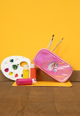 Kız Çocuk Pembe Çift Gözlü Parlak Kalemlik - 50315148001