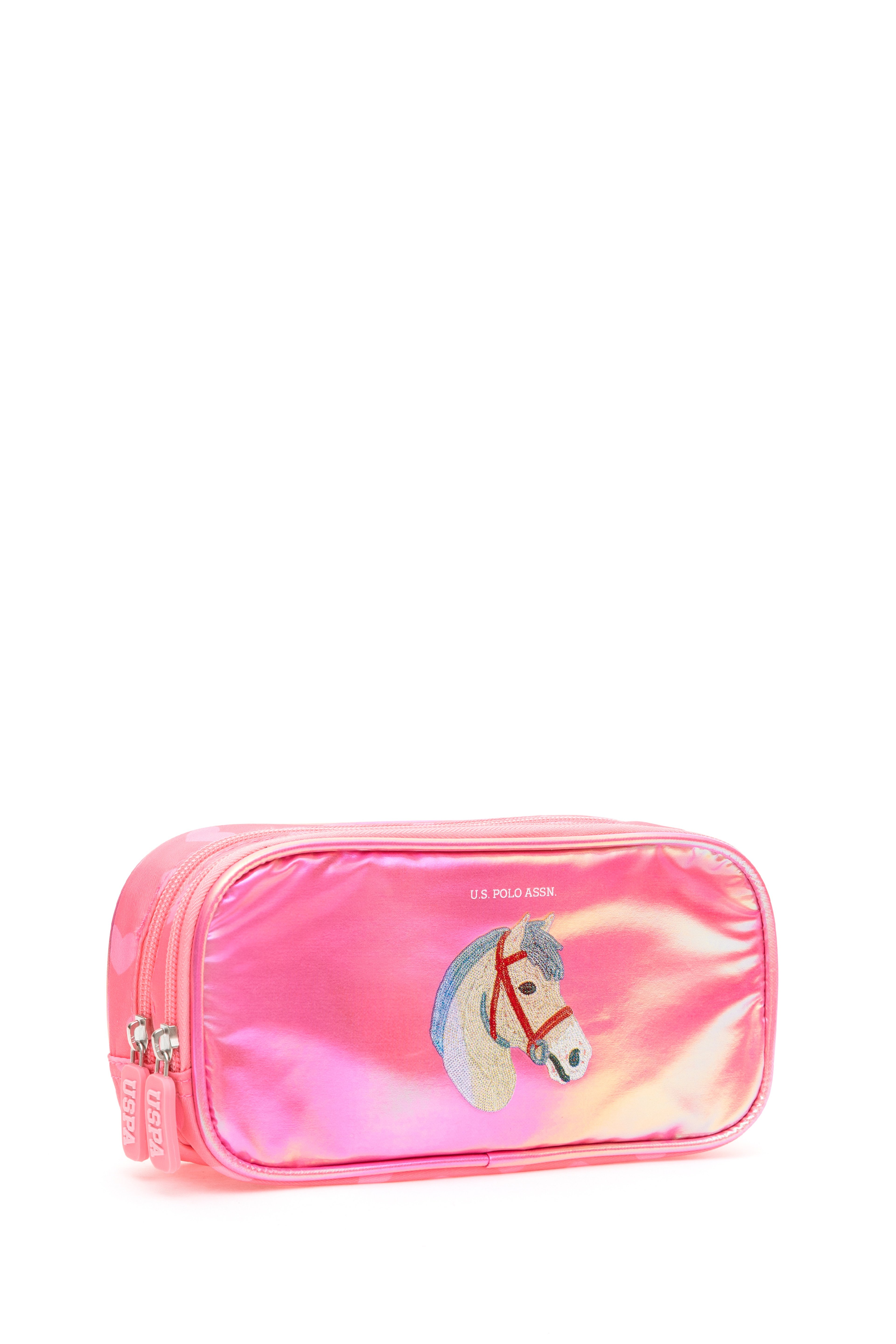 Kız Çocuk Pembe Çift Gözlü Parlak Kalemlik - Image 3