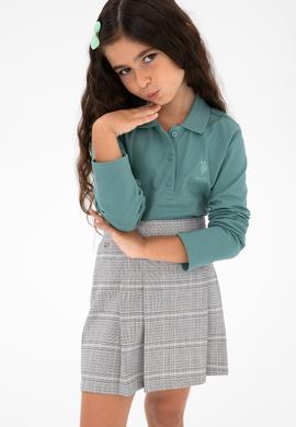 Kız Çocuk Mint Polo Yaka Basic Sweatshirt - 50296377088