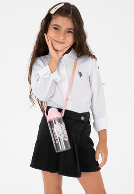 Kız Çocuk Beyaz Uzun Kollu Basic Gömlek - 50306588010