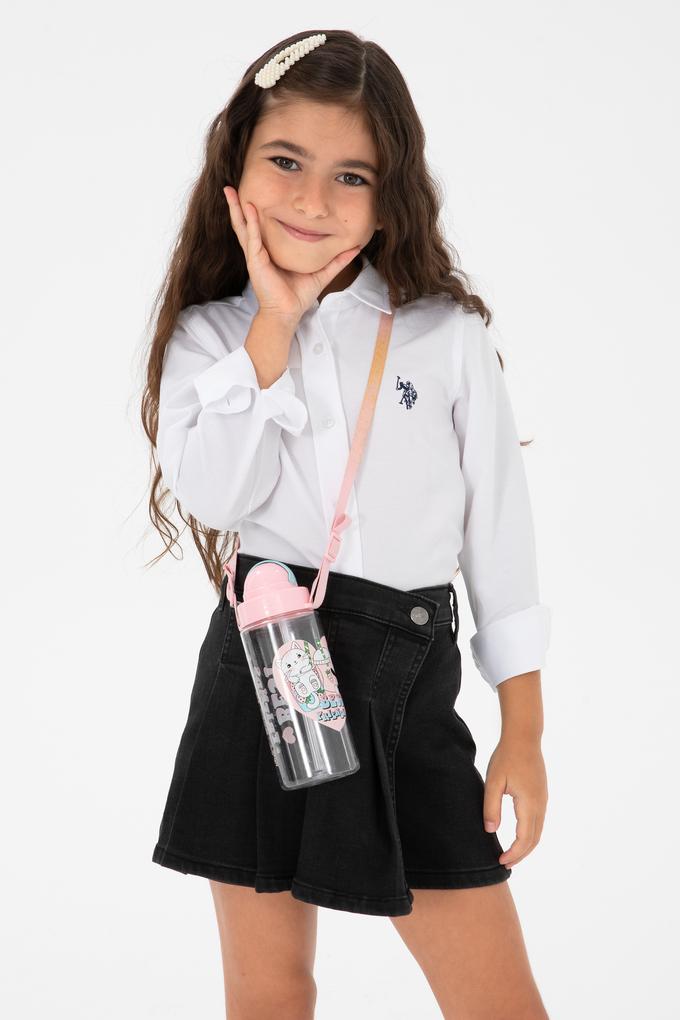 Kız Çocuk Beyaz Uzun Kollu Basic Gömlek