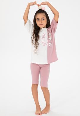Kız Çocuk Pembe Şortlu Alt Üst Takım - 50312404005