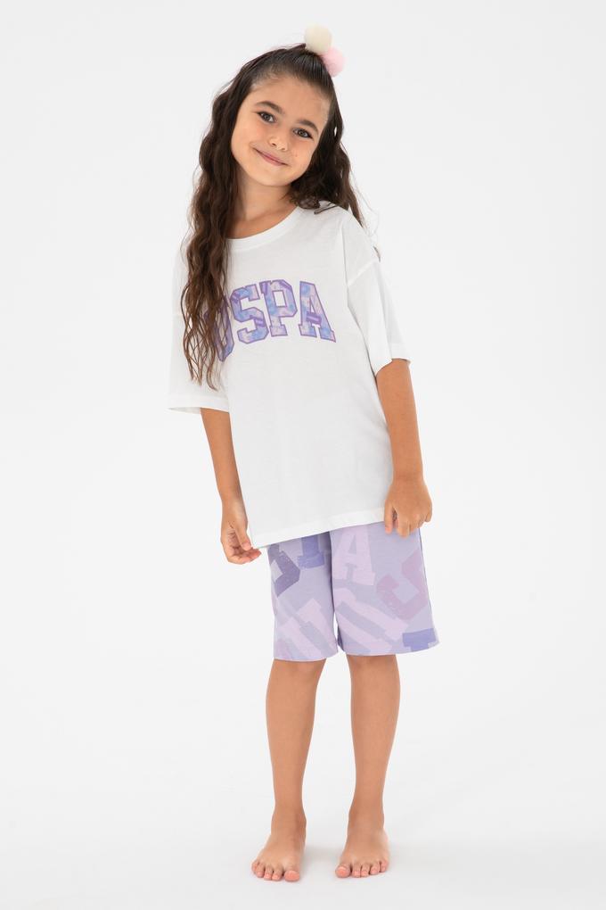 Kız Çocuk Lila Şortlu Alt Üst Takım