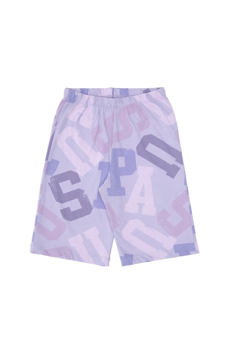 Kız Çocuk Lila Şortlu Alt Üst Takım