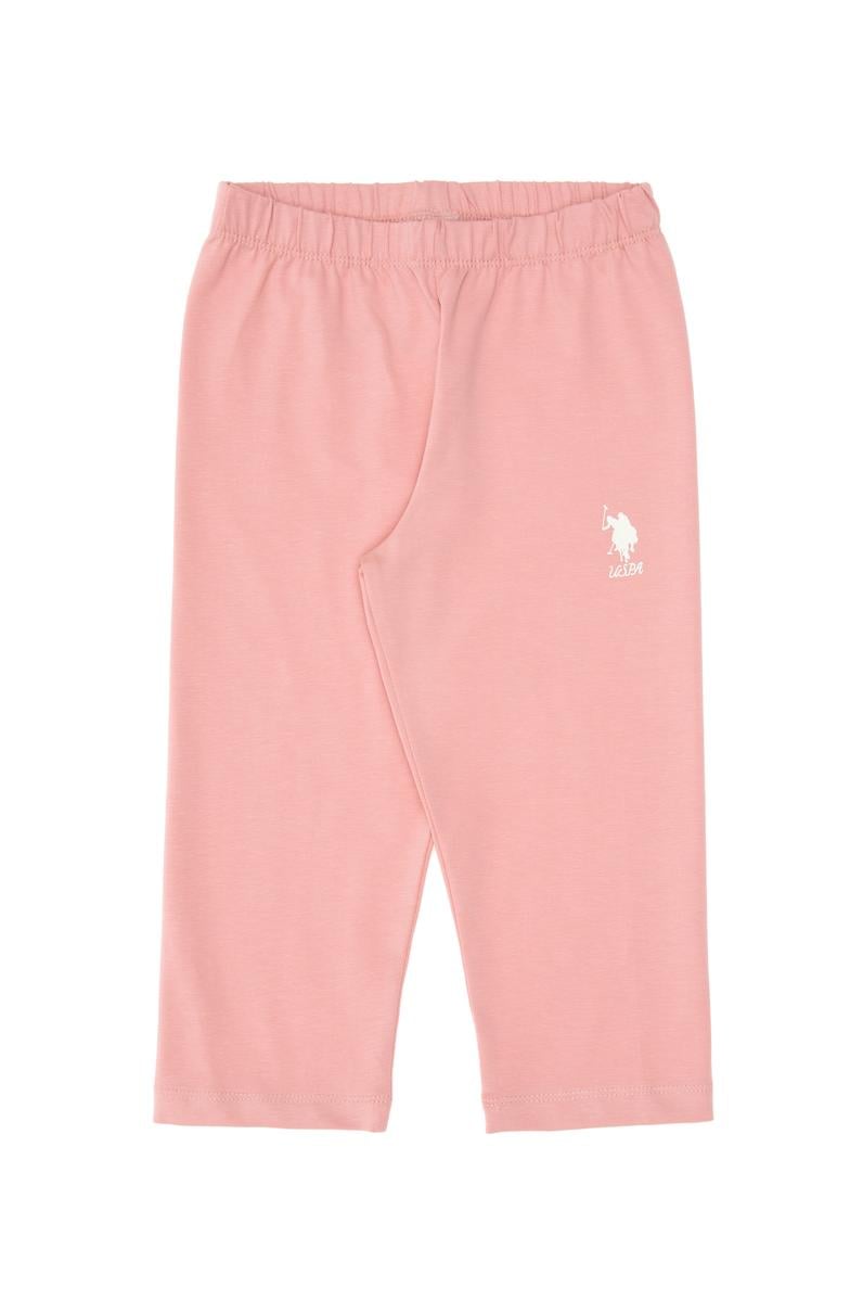 Kız Çocuk Pudra Capri Alt Üst Takım