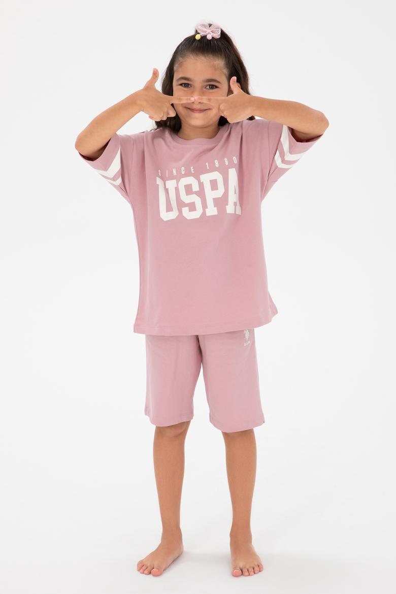 Kız Çocuk Pembe Şortlu Alt Üst Takım