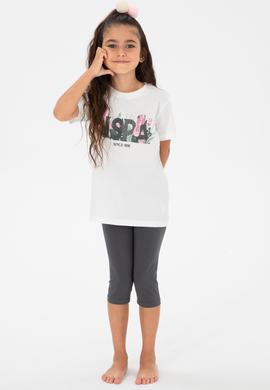 Kız Çocuk Beyaz Pijama Takımı - 50312579002