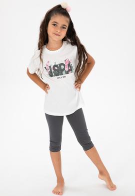 Kız Çocuk Beyaz Pijama Takımı - 50312579002