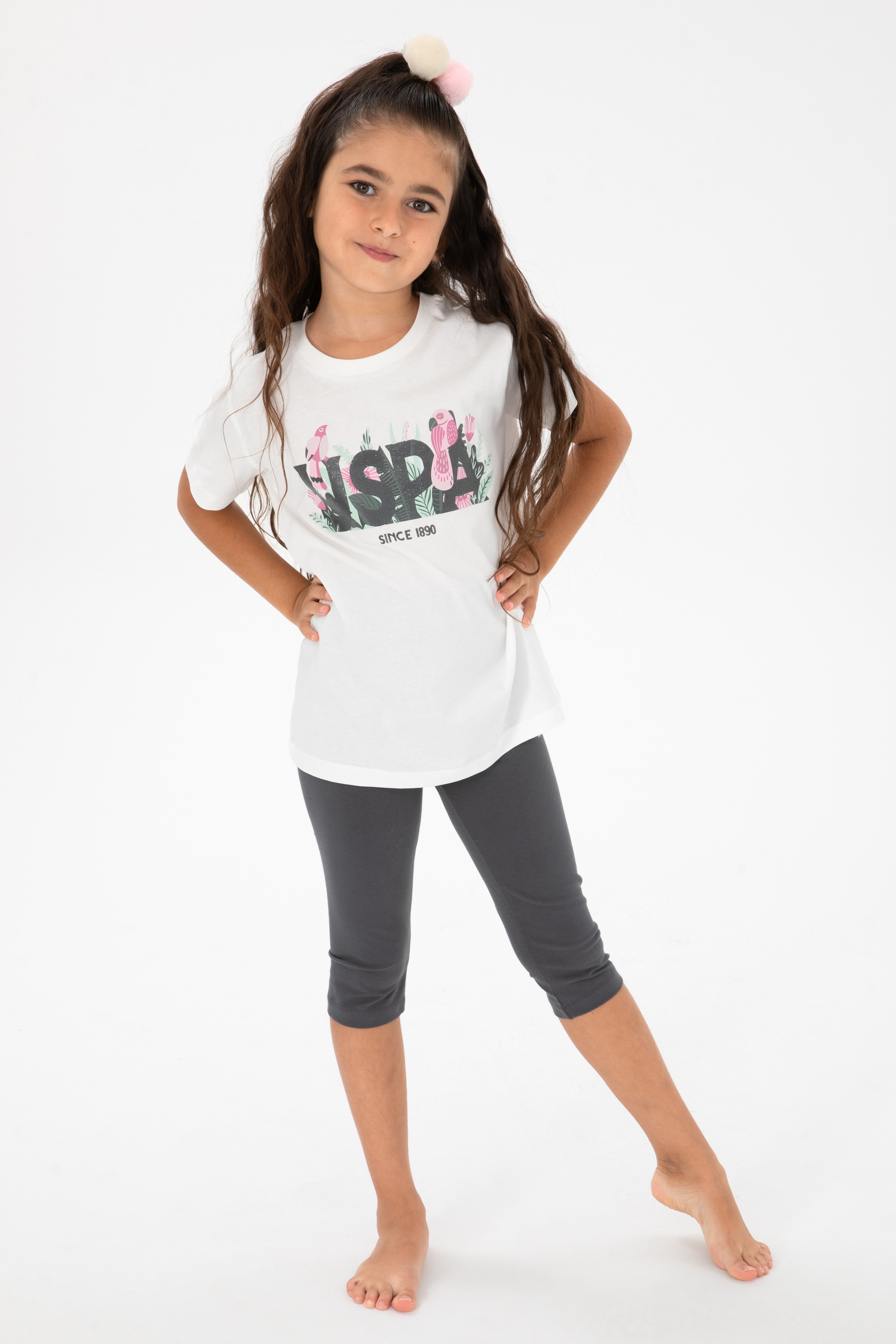 Kız Çocuk Beyaz Pijama Takımı - Image 1