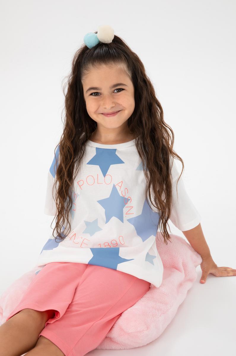 Kız Çocuk Pembe Şortlu Alt Üst Takım