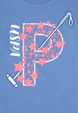 Kız Çocuk Mavi Capri Alt Üst Takım - 50315467009