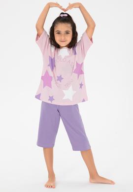 Kız Çocuk Lila Şortlu Alt Üst Takım - 50315466010