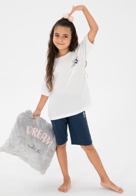 Kız Çocuk Beyaz Şortlu Alt Üst Takım - 50312453002