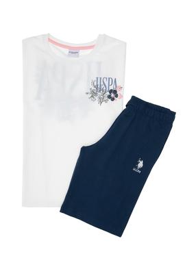 Kız Çocuk Beyaz Şortlu Alt Üst Takım - 50312453002