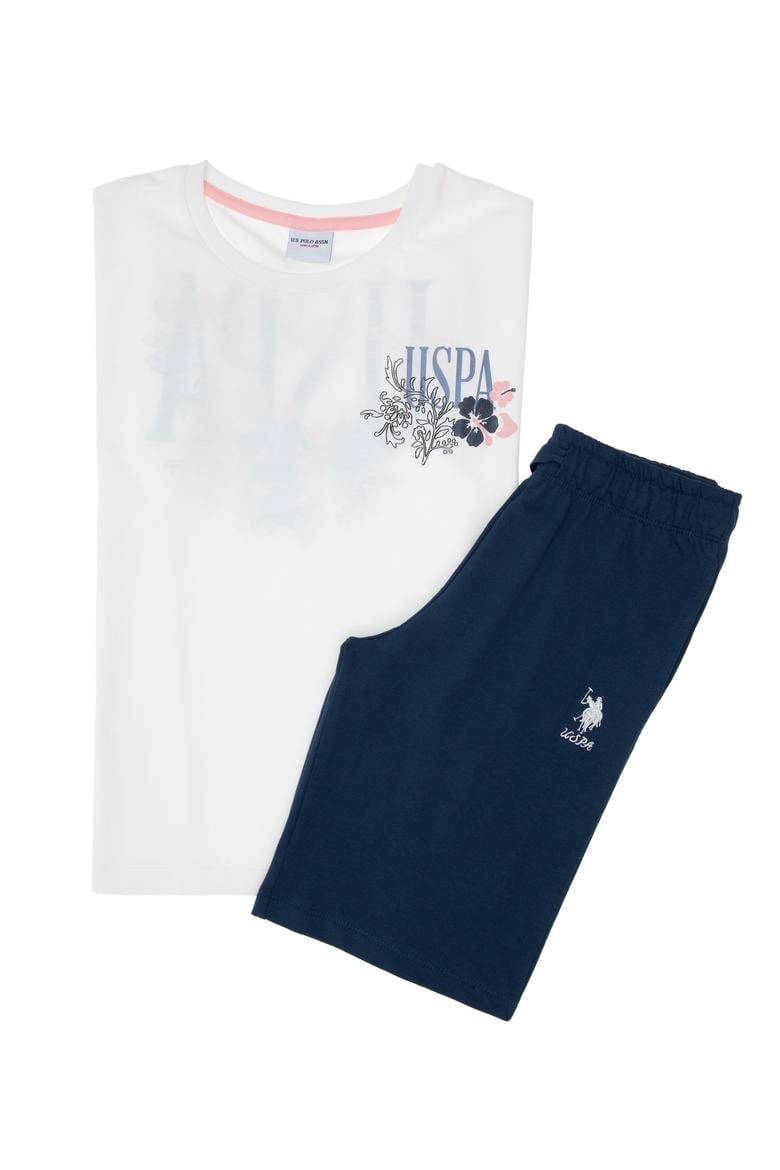 Kız Çocuk Beyaz Şortlu Alt Üst Takım - 50312453002