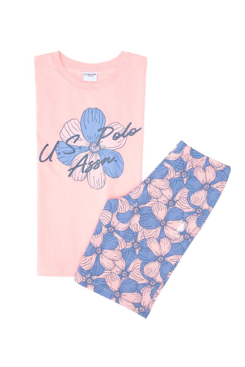 Kız Çocuk Somon Şortlu Alt Üst Takım - 50312506004