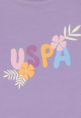 Kız Çocuk Lila Bisiklet Yaka Çiçek Baskılı Uzun Kol Tişört - 50313080001