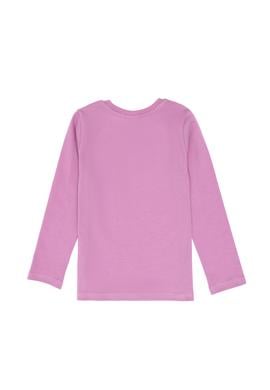 Kız Çocuk Fuşya Bisiklet Yaka Basic Sweatshirt - 50313123002